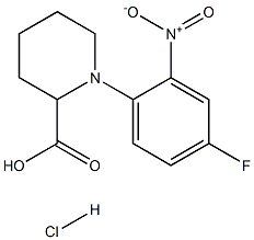 1-(4-FLUORO-2-NITROPHENYL)PIPERIDINE-2-CARBOXYLIC ACID HYDROCHLORIDE Struktur