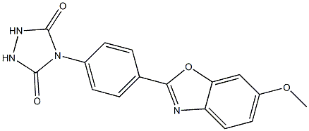 4-(4-(6-methoxy-2-benzoxazolyl)phenyl)-1,2,4-triazoline-3,5-dione Struktur