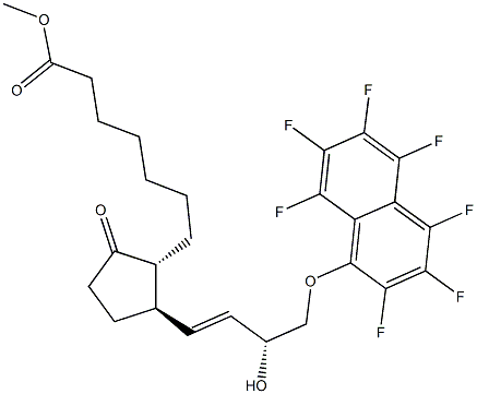 (13E,15R)-15-Hydroxy-9-oxo-16-(heptafluoro-1-naphtyloxy)-17,18,19,20-tetranorprost-13-en-1-oic acid methyl ester Struktur