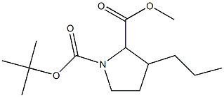 1-tert-Butoxycarbonyl-3-propylpyrrolidine-2-carboxylic acid methyl ester Struktur