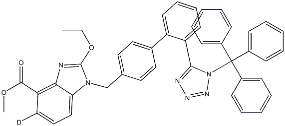 2-Ethoxy-1-[[2'-[1-(trityl)-1H-tetrazol-5-yl][1,1'-biphenyl]-4-yl]methyl]-1H-benzimidazole-4-carboxylic Acid Methyl Ester-d5 (Candesartan Impurity) Struktur
