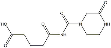 5-oxo-5-[(3-oxopiperazin-1-yl)carbonylamino]pentanoic acid Struktur