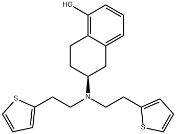 1-Naphthalenol, 6-[bis[2-(2-thienyl)ethyl]amino]-5,6,7,8-tetrahydro-, (6S)- Structure