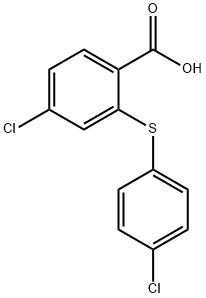 4-chloro-2-[(4-chlorophenyl)sulfanyl]benzoic acid Struktur