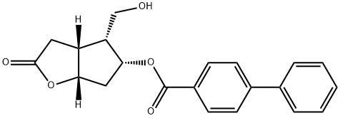 [1,1'-Biphenyl]-4-carboxylic acid, (3aR,4R,5R,6aS)-hexahydro-4-(hydroxymethyl)-2-oxo-2H-cyclopenta[b]furan-5-yl ester Structure
