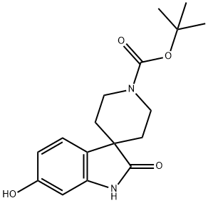 Spiro[3H-indole-3,4′-piperidine]-1′-carboxylic acid, 1,2-dihydro-6-hydroxy-2-oxo… Struktur