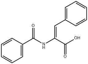 2-Propenoic acid, 2-(benzoylamino)-3-phenyl-, (2E)- Struktur