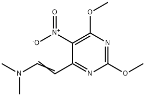 Ethenamine, 2-(2,6-dimethoxy-5-nitro-4-pyrimidinyl)-N,N-dimethyl- Struktur