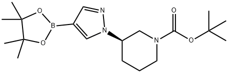 1-Piperidinecarboxylic acid, 3-[4-(4,4,5,5-tetramethyl-1,3,2-dioxaborolan-2-yl)-1H-pyrazol-1-yl]-, 1,1-dimethylethyl ester, (3R)-|(3R)-3-[4-(四甲基-1,3,2-二氧硼雜環(huán)戊烷-2-基)-1H-吡唑-1-基]哌啶-1-甲酸叔丁酯