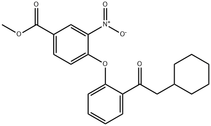 Benzoic acid, 4-[2-(2-cyclohexylacetyl)phenoxy]-3-nitro-, methyl ester