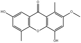 9H-Xanthen-9-one, 4,7-dihydroxy-2-methoxy-1,5-dimethyl- Struktur