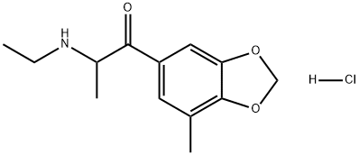 1-Propanone, 2-(ethylamino)-1-(7-methyl-1,3-benzodioxol-5-yl)-, hydrochloride (1:1) Struktur