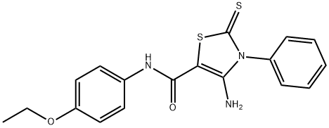 4-Amino-N-(4-ethoxyphenyl)-3-phenyl-2-sulfanylidene-2,3-dihydro-1,3-thiazole-5-carboxamide Struktur