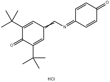 2,5-Cyclohexadien-1-one, 2,6-bis(1,1-dimethylethyl)-4-[[(4-oxo-2,5-cyclohexadien-1-ylidene)amino]methylene]-, hydrochloride (1:1) Struktur
