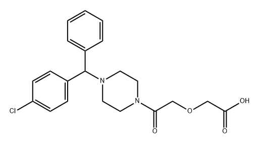 2-(2-(4-((4-Chlorophenyl)(phenyl)methyl)piperazin-1-yl)-2-oxoethoxy)acetic Acid Struktur