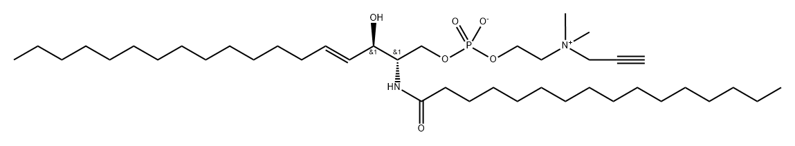 3,5-Dioxa-8-aza-4-phosphatetracosan-1-aminium, 4-hydroxy-7-[(1R,2E)-1-hydroxy-2-hexadecen-1-yl]-N,N-dimethyl-9-oxo-N-2-propyn-1-yl-, inner salt, 4-oxide, (7S)- Struktur
