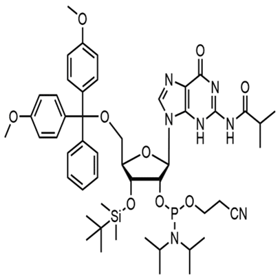 3'-TBDMS-ibu-rG Phosphoramidite Struktur