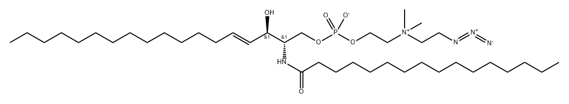 3,5-Dioxa-8-aza-4-phosphatetracosan-1-aminium, N-(2-azidoethyl)-4-hydroxy-7-[(1R,2E)-1-hydroxy-2-hexadecen-1-yl]-N,N-dimethyl-9-oxo-, inner salt, 4-oxide, (7S)- Struktur