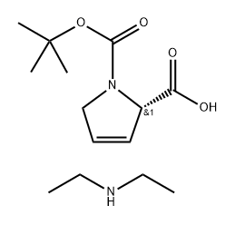 (2S)-1-(tert-butoxycarbonyl)-2,5-dihydro-1H-pyrrole-2-carboxylic acid diethylammonium salt Structure