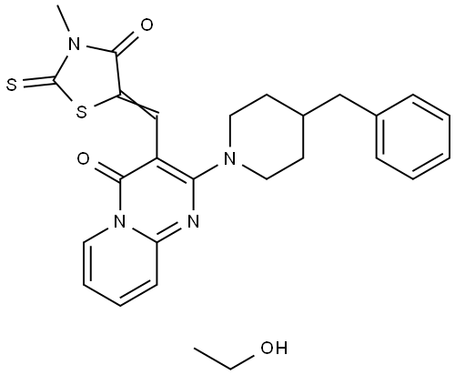 2-(4-BENZYL-1-PIPERIDINYL)-3-[(Z)-(3-METHYL-4-OXO-2-THIOXO-1,3-THIAZOLIDIN-5-YLIDENE)METHYL]-4H-PYRIDO[1,2-A]PYRIMIDIN-4-ONE COMPOUND WITH ETHANOL Struktur