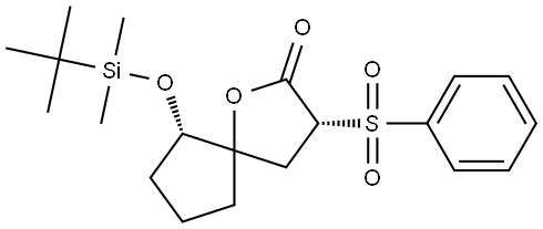 (3R,6S)-6-{[TERT-BUTYL(DIMETHYL)SILYL]OXY}-3-(PHENYLSULFONYL)-1-OXASPIRO[4.4]NONAN-2-ONE Struktur