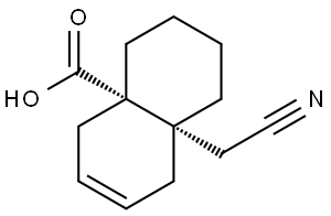 (4AS,8AS)-8A-(CYANOMETHYL)-1,3,4,5,8,8A-HEXAHYDRO-4A(2H)-NAPHTHALENECARBOXYLIC ACID Struktur