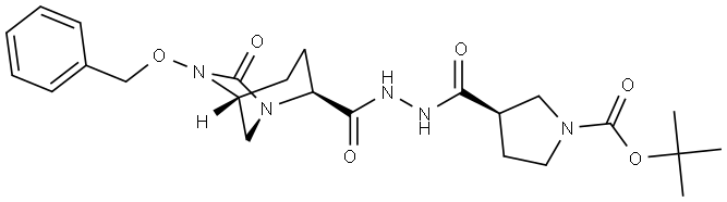 tert-butyl (3R)-3-(2-((2S,5R)-6-(benzyloxy)-7-oxo-   1,6-diazabicyclo[3.2.1]octane-2-carbonyl)hydrazine-1-carbonyl)pyrrolidine-1-carboxylate