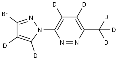 3-(3-bromo-1H-pyrazol-1-yl-4,5-d2)-6-(methyl-d3)pyridazine-4,5-d2 Structure
