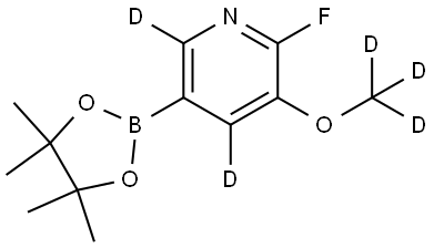 2-fluoro-3-(methoxy-d3)-5-(4,4,5,5-tetramethyl-1,3,2-dioxaborolan-2-yl)pyridine-4,6-d2 Structure
