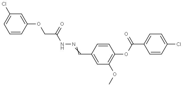 4-(2-((3-CHLOROPHENOXY)ACETYL)CARBOHYDRAZONOYL)-2-METHOXYPHENYL 4-CHLOROBENZOATE Struktur