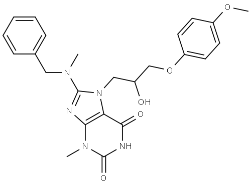 8-(BENZYL-ME-AMINO)-7-(2-HO-3-(4-MEO-PHENOXY)-PR)-3-ME-3,7-2H-PURINE-2,6-DIONE Struktur