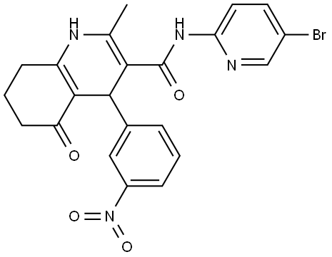 N-(5-BROMO-2-PYRIDINYL)-2-METHYL-4-(3-NITROPHENYL)-5-OXO-1,4,5,6,7,8-HEXAHYDRO-3-QUINOLINECARBOXAMIDE Struktur