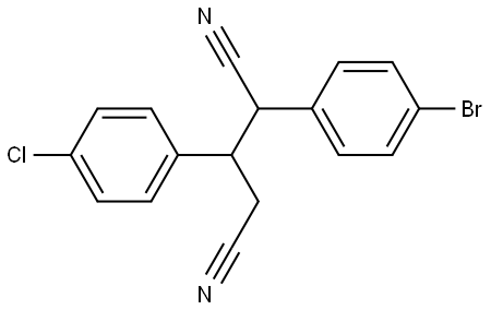 2-(4-BROMOPHENYL)-3-(4-CHLOROPHENYL)PENTANEDINITRILE Struktur