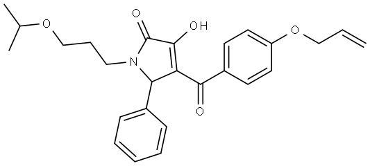 4-[4-(ALLYLOXY)BENZOYL]-3-HYDROXY-1-(3-ISOPROPOXYPROPYL)-5-PHENYL-1,5-DIHYDRO-2H-PYRROL-2-ONE Struktur