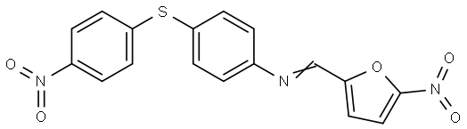 N-[(E)-(5-nitro-2-furyl)methylidene]-4-[(4-nitrophenyl)sulfanyl]aniline Struktur
