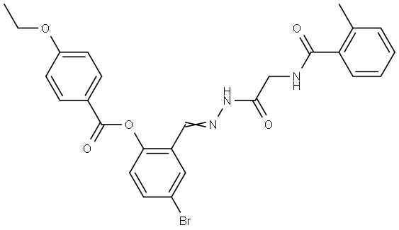 4-BR-2-(2-(((2-METHYLBENZOYL)AMINO)AC)CARBOHYDRAZONOYL)PHENYL 4-ETHOXYBENZOATE Struktur