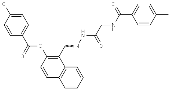1-(2-(((4-METHYLBENZOYL)AMINO)AC)CARBOHYDRAZONOYL)-2-NAPHTHYL 4-CHLOROBENZOATE Struktur