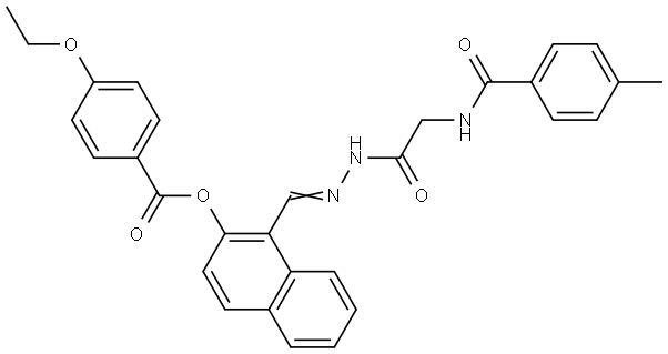 1-(2-(((4-METHYLBENZOYL)AMINO)AC)CARBOHYDRAZONOYL)-2-NAPHTHYL 4-ETHOXYBENZOATE Struktur