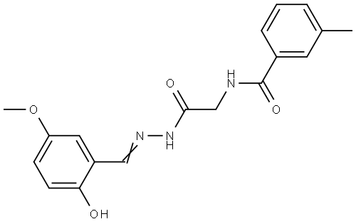 N-(2-(2-(2-HYDROXY-5-METHOXYBENZYLIDENE)HYDRAZINO)-2-OXOETHYL)-3-METHYLBENZAMIDE Struktur