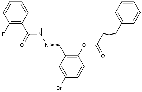 4-BR-2-(((2-FLUOROBENZOYL)HYDRAZONO)METHYL)PHENYL 3-PHENYL-2-PROPENOATE Struktur