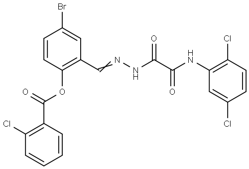 4-BR-2-(2-((2,5-DICHLOROANILINO)(OXO)AC)CARBOHYDRAZONOYL)PHENYL 2-CHLOROBENZOATE Struktur