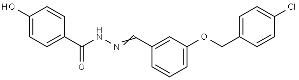 N'-(3-((4-CHLOROBENZYL)OXY)BENZYLIDENE)-4-HYDROXYBENZOHYDRAZIDE Struktur
