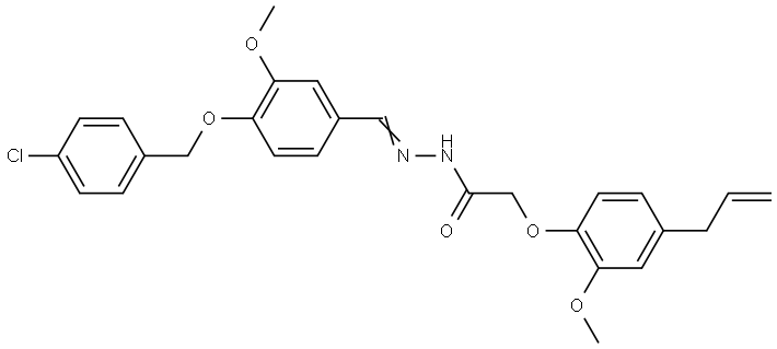 2-(4-ALLYL-2-METHOXYPHENOXY)-N'-((E)-{4-[(4-CHLOROBENZYL)OXY]-3-METHOXYPHENYL}METHYLIDENE)ACETOHYDRAZIDE Struktur