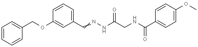 N-(2-(2-(3-(BENZYLOXY)BENZYLIDENE)HYDRAZINO)-2-OXOETHYL)-4-METHOXYBENZAMIDE Struktur