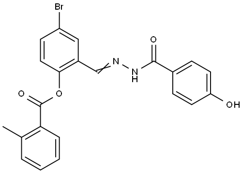 4-BROMO-2-(2-(4-HYDROXYBENZOYL)CARBOHYDRAZONOYL)PHENYL 2-METHYLBENZOATE Struktur