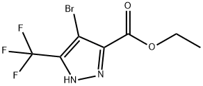 Ethyl 4-bromo-5-(trifluoromethyl)-1H-pyrazole-3-carboxylate Struktur