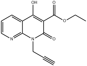 ethyl 4-hydroxy-2-oxo-1-(prop-2-ynyl)-1,2-dihydro-1,8-naphthyridine-3-carboxylate Struktur