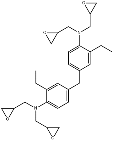 Oxiranemethanamine, N,N-methylenebis(2-ethyl-4,1-phenylene)bisN-(oxiranylmethyl)- Struktur