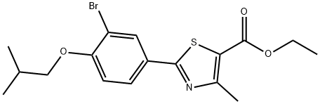 2-(3-溴-4-異丁氧基苯基)-4-甲基噻唑-5-甲酸乙酯, 144060-96-8, 結(jié)構(gòu)式