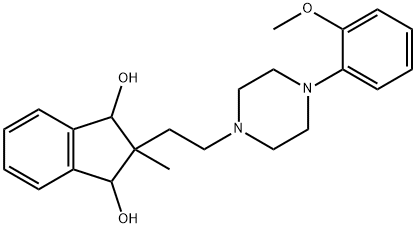2-[2-[4-(o-Methoxyphenyl)-1-piperazinyl]ethyl]-2-methyl-1,3-indanediol Struktur
